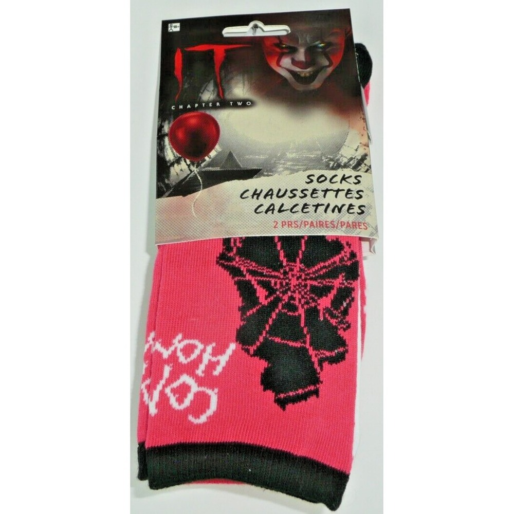 IT Pennywise Clown Crew Socks 2 Pairs Halloween Balloon Novelty Gift Monster